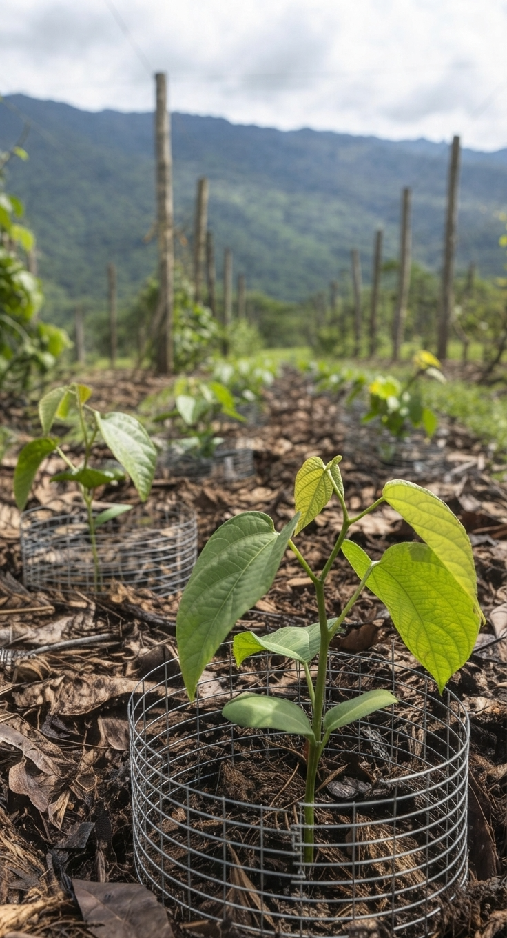 Paisaje del cultivo de sacha inchi en la finca